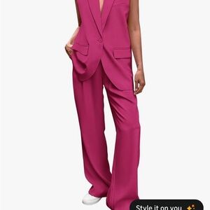 NWT Women's Pink Vest and Trouser Set